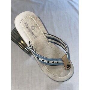 Margaritaville Women’s Casual Sandals Size 8 M Blue White Striped Beach Outdoors